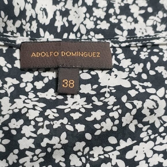 ADOLFO DOMINGUEZ Black and white floral 100% Muberry silk camisole - Picture 12 of 12